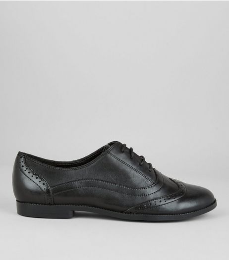Teens Black Leather School Brogues | New Look