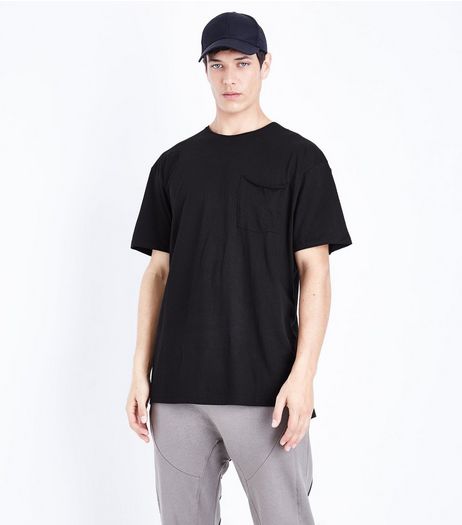 Black Pocket Front Boxy T-Shirt | New Look