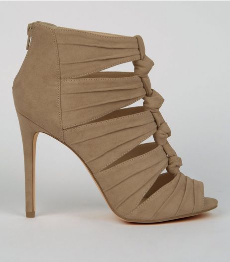 Brown Suedette Knotted Heels | New Look