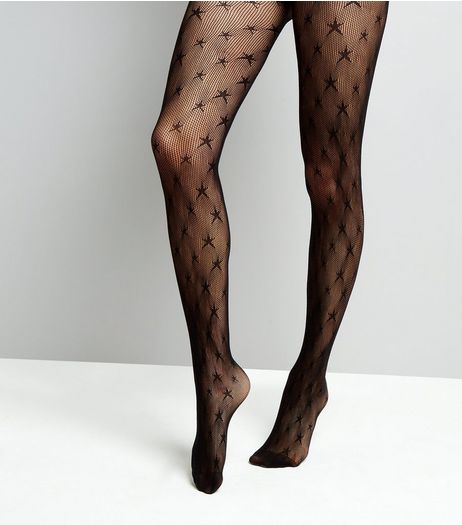 Black Star Fishnet Tights | New Look