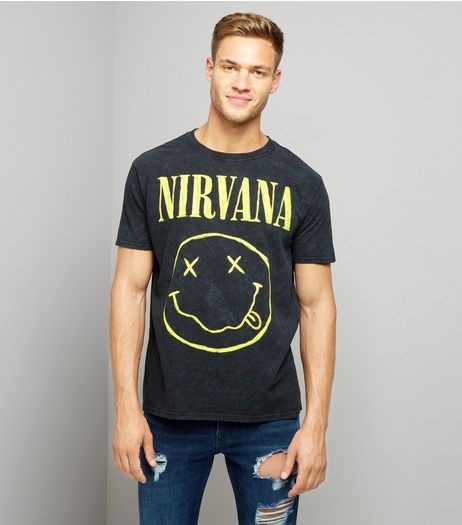 Black Nirvana Logo T-Shirt | New Look