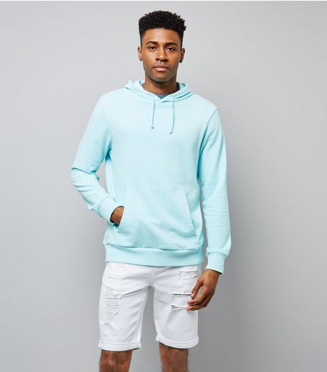 Mint Green Washed Pocket Front Hoodie | New Look