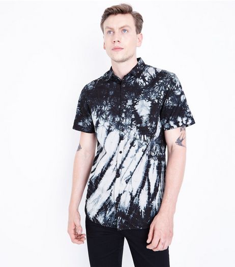 Black Tie Dye Short Sleeve Shirt | New Look
