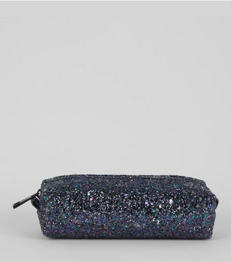 Black Glitter Pencil Case | New Look