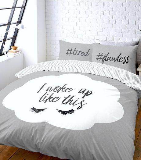 White I Woke Up Like This Double Duvet Set | New Look