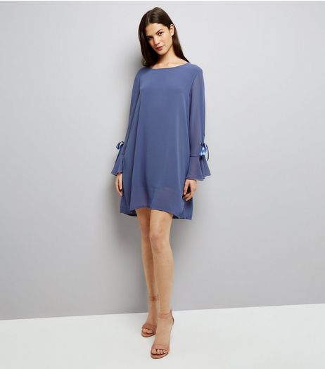 Mela Black Tie Sleeve Dress | New Look