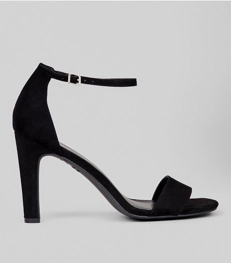 Black Ankle Strap Heeled Sandals | New Look