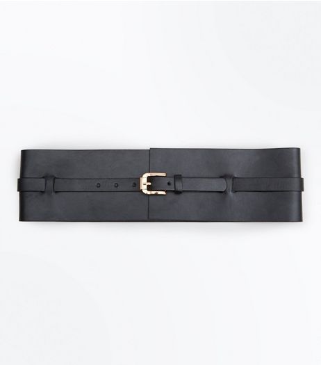 Black Wide Buckle Waist Belt | New Look