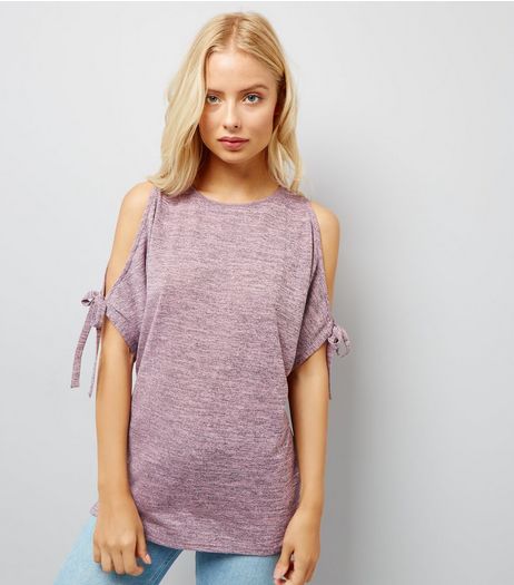 Mid Pink Cold Shoulder Top | New Look