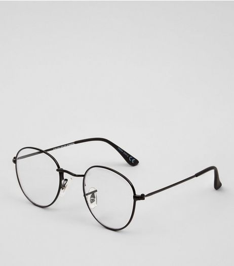 Black Thin Frame Clear Glasses | New Look