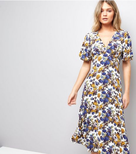 White Floral Print Tea Dress | New Look