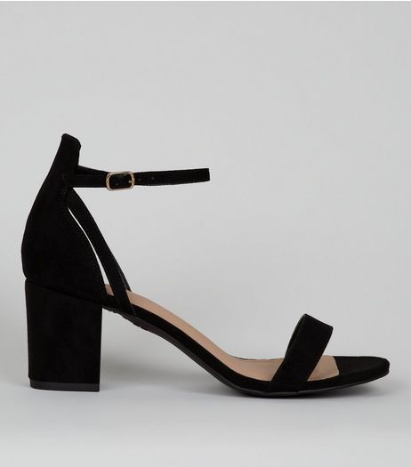 Black Comfort Suedette Low Block Heels | New Look