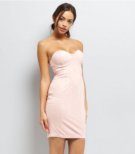 AX Paris Mid Pink Bandeau Dress | New Look