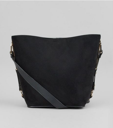 Black Side Detail Bucket Bag | New Look