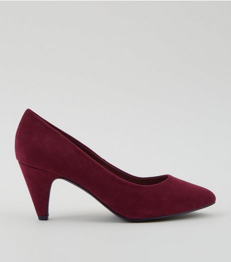 Comfort Burgundy Cone Court Shoes | New Look