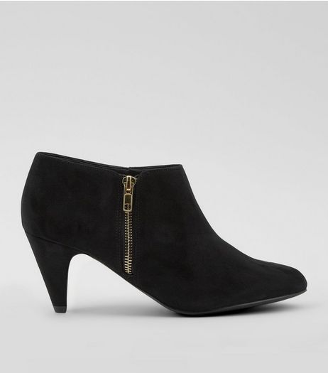Black Comfort Cone Heel Ankle Boots | New Look