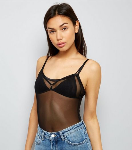Black Mesh Bodysuit | New Look