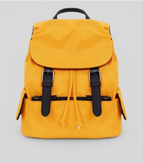 Yellow Double Buckle Mini Backpack | New Look