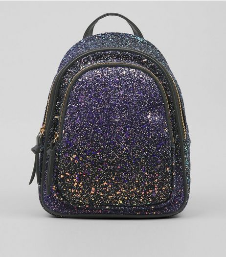 Purple Glitter Mini Backpack | New Look
