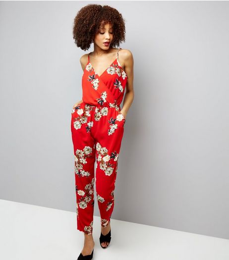 Cameo Rose Floral Print Strappy Jumpsuit | New Look