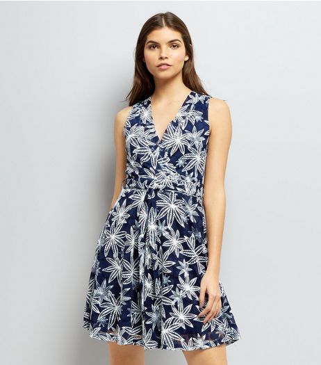 Blue Vanilla Navy Floral Print Dress | New Look