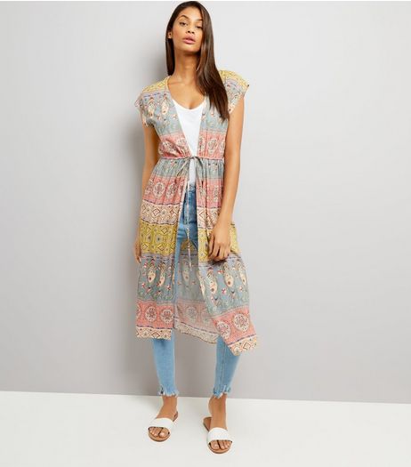 Yellow Tie Waist Kimono | New Look