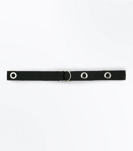 Black Extra Long Eyelet Belt | New Look