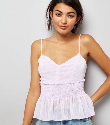Lilac Spot Shirred Cami | New Look