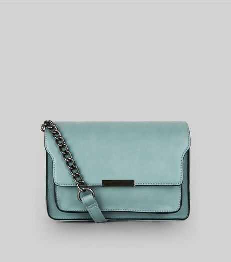 Blue Chain Structured Shoulder Bag | New Look
