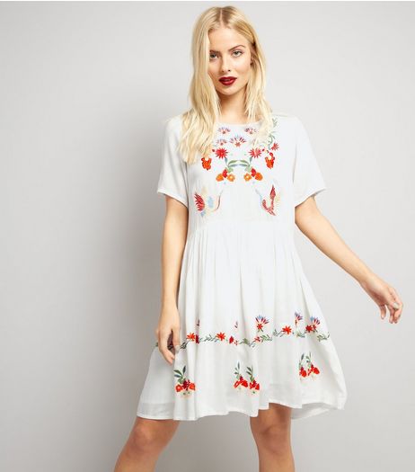 Anita and Green White Floral Embroidered Summer Dress | New Look