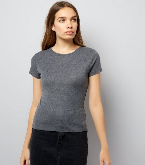 Grey Fitted T-Shirt | New Look