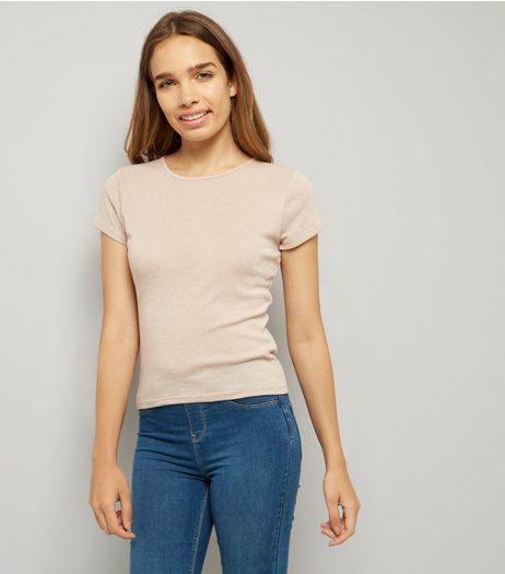 Light Brown Fitted T-Shirt | New Look