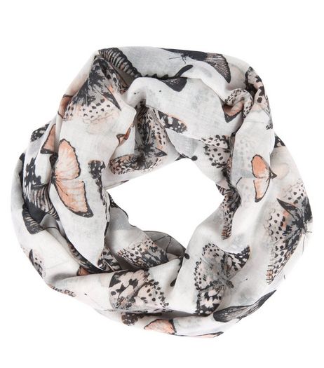 Grey Butterfly Print Snood | New Look