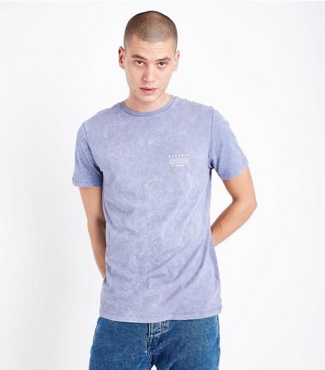 Lilac Acid Wash Detroit Back Print T-Shirt | New Look