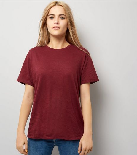 Burgundy Organic Cotton T-Shirt | New Look