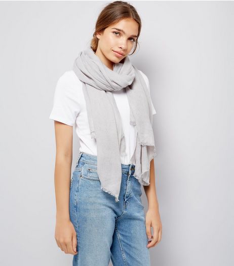 Grey Plain Scarf | New Look