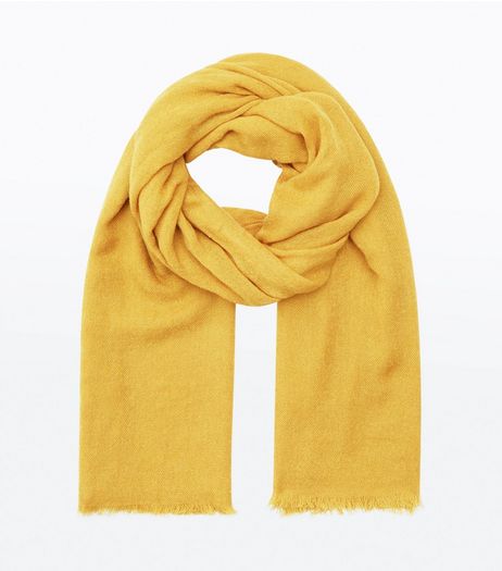 Yellow Plain Scarf | New Look
