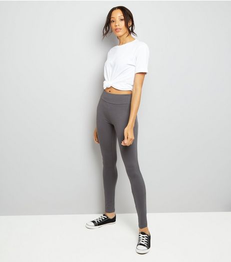 Grey High Waisted Leggings | New Look