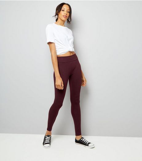 Burgundy High Waisted Leggings | New Look