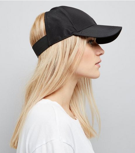 Black Cut Out Cap | New Look