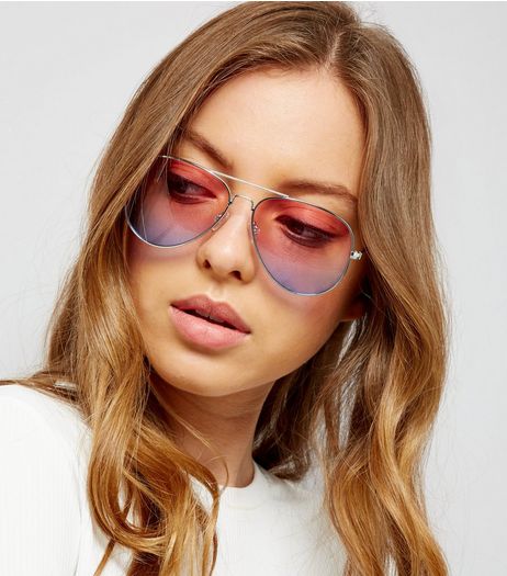 Blue Lens Pilot Glasses | New Look
