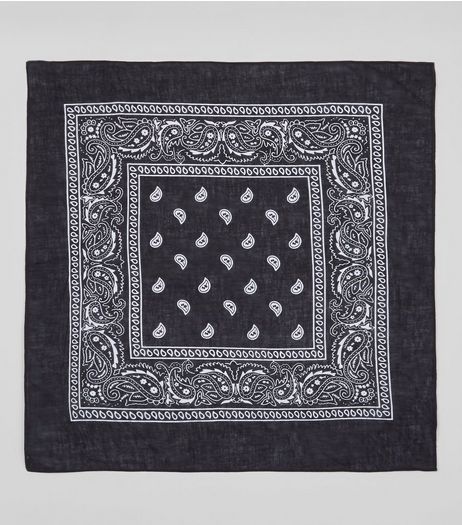 Black Paisley Print Bandana | New Look