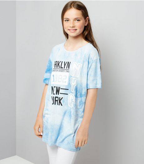Teens Blue Tie Dye Brooklyn T-Shirt | New Look