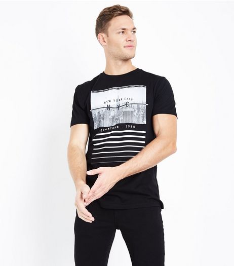 Black City Print T-Shirt | New Look