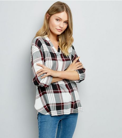 Black Contrast Check Print Shirt | New Look