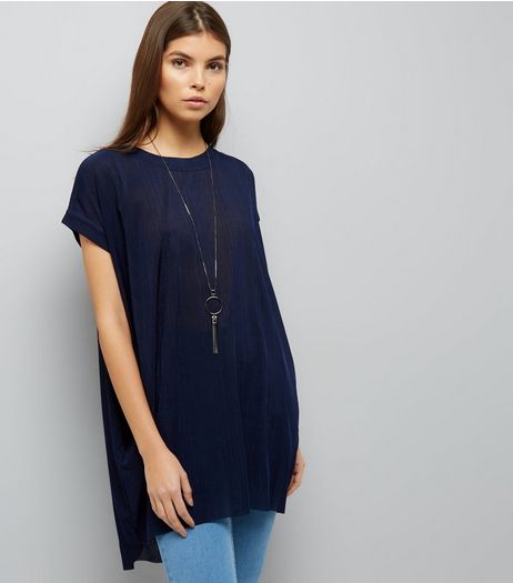 Blue Vanilla Navy Oversized Top | New Look