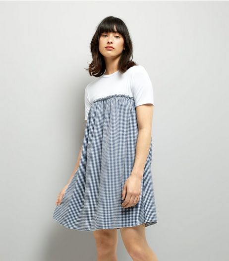 Blue Gingham 2 in 1 Dress | New Look