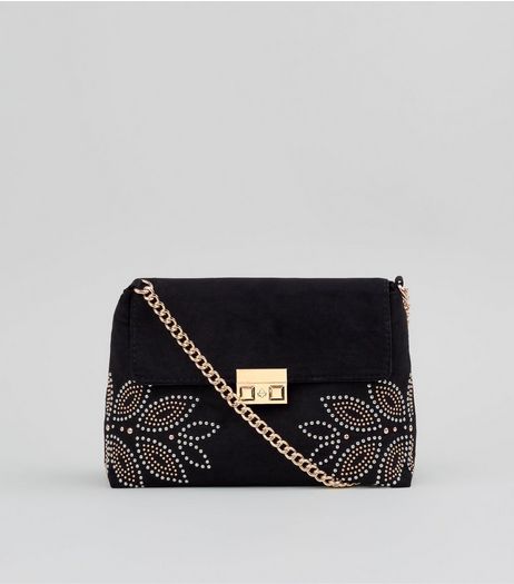 Black Stud Embellished Cross Body Bag | New Look