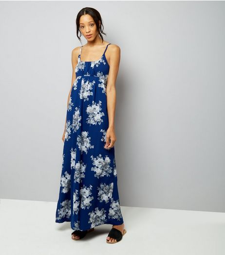 Mela Blue Floral Print Dress | New Look
