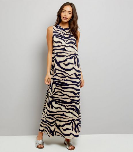 Mela Navy Abstract Print Maxi Dress | New Look